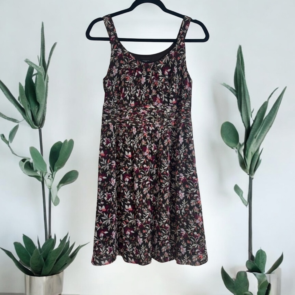 Ann Taylor Pink black, and White Sleeveless Sundress